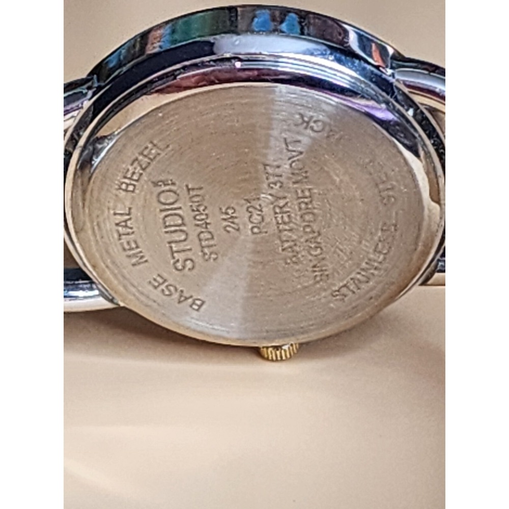 STUDIO Gold & Silver Tone Cuff Watch Adjustable Very Comfortable FREE $HIPPING!! - Picture 7 of 8